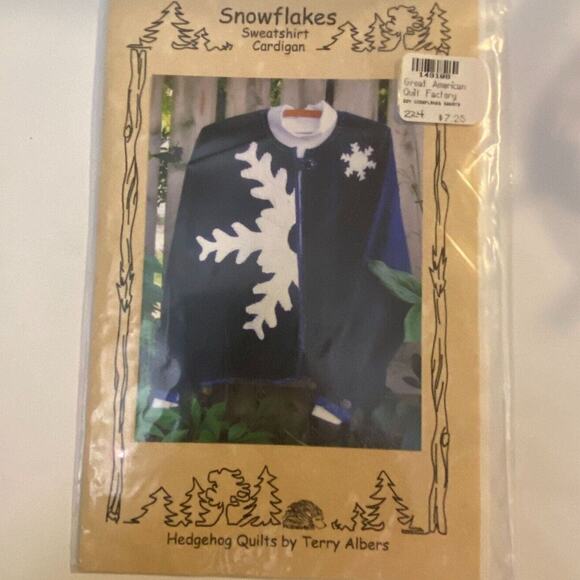 Hedgehog Quilts HHQ7315 Pattern Snowflakes Shirt Stencil Winter Holiday Folkart - Picture 2 of 6